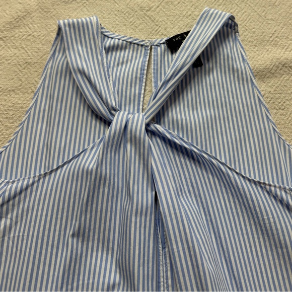 RAG & BONE Collingwood Long Sleeve Baby Blue Striped Shirt Dress XS Preppy Mini - Picture 5 of 8